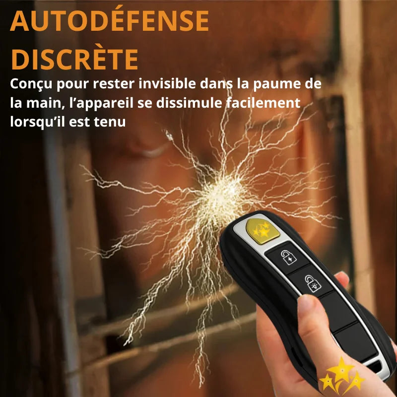 Clé Anti-Agression Électrique (Lampe, Électrochoc, Alarme)