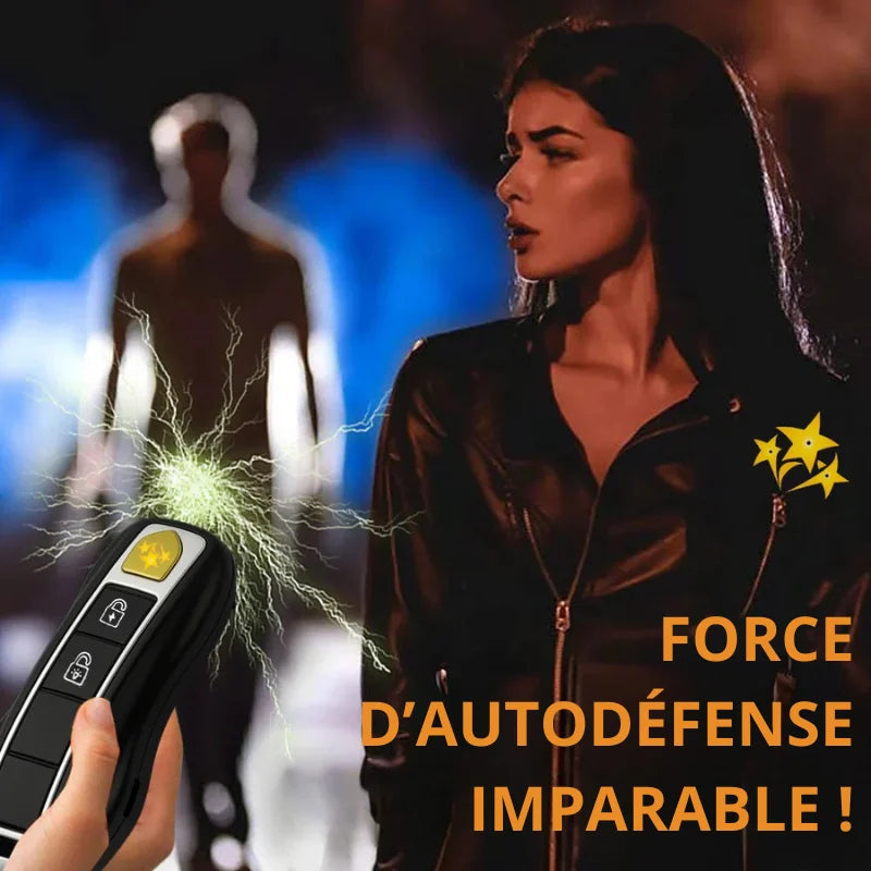 Clé Anti-Agression Électrique (Lampe, Électrochoc, Alarme)